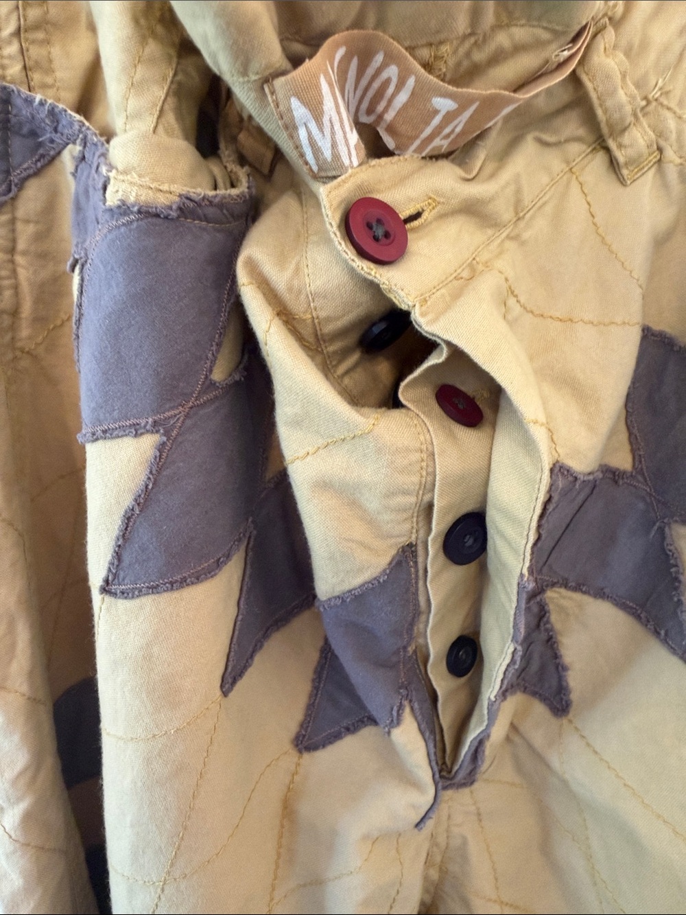 Magnolia Pearl tan soft yellow & grey patchwork pants - Picture 3 of 10